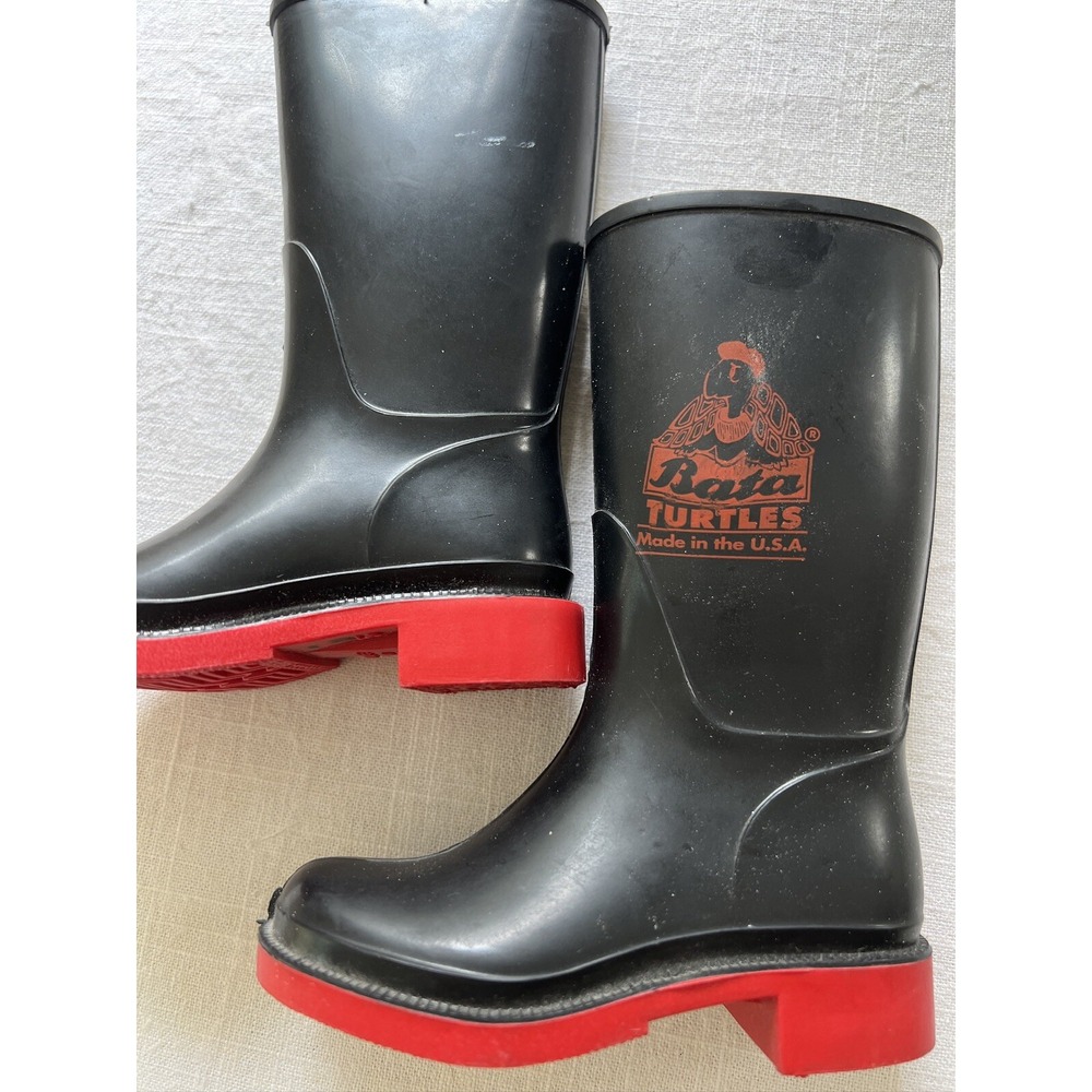 Kids Bata Turtles Navy Rain boots Made In US,‎ Sz 5